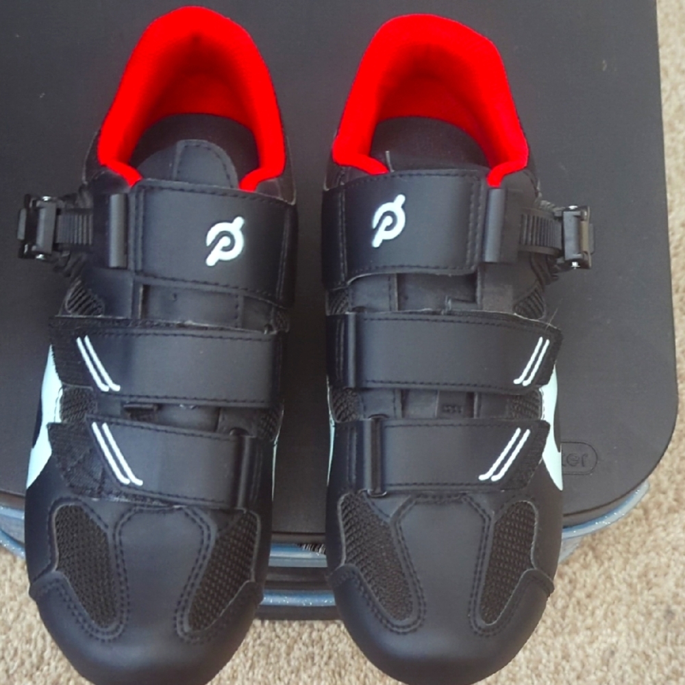 Peloton Black and Red Athletic Shoes